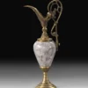 Casa Padrino Luxus Barock Vase in Weinkrug Form Antik Messing / Grau H. 37 cm - Barock Deko Accessoires