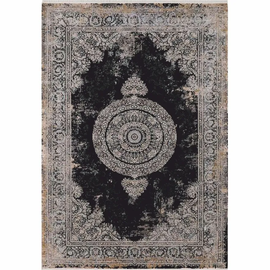 Casa Padrino Luxus Barock Viskose Teppich Vintage Schwarz - Verschiedene Größen