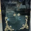 Casa Padrino Luxus Barock Vitrine Schwarz / Gold 116 x 46 x H. 170 cm - Beleuchteter Massivholz Vitrinenschrank mit 2 Glastüren - Edle Barock Möbel