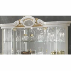 Casa Padrino Luxus Barock Vitrine Weiß / Gold 173 x H. 213 cm - Barock Möbel - Made in Italy
