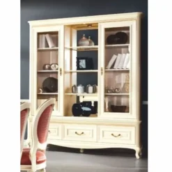 Casa Padrino Luxus Barock Vitrine Creme / Gold 166,1 x H. 206,6 cm - Barock Möbel