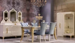 Casa Padrino Luxus Barock Vitrine Weiß / Gold - Handgefertigter Massivholz Vitrinenschrank mit 2 Türen - Barock Möbel - Edel & Prunkvoll