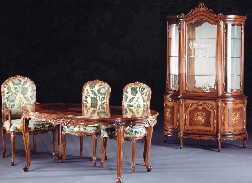 Casa Padrino Luxus Barock Vitrine Braun - Handgefertigter italienischer Barockstil Vitrinenschrank mit 4 Türen - Barockstil Möbel - Italienische Barock Möbel - Luxus Qualität - Made in Italy