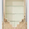 Casa Padrino Luxus Barock Vitrine Weiß / Gold - Handgefertigter Massivholz Vitrinenschrank mit 2 Türen - Prunkvolle Barock Möbel