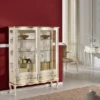 Casa Padrino Luxus Barock Vitrine Creme / Gold - Handgefertigter italienischer Barockstil Vitrinenschrank - Barockstil Möbel - Italienische Barock Möbel - Luxus Qualität - Made in Italy