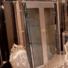 Casa Padrino Luxus Barock Vitrine Grau / Schwarz / Gold - Handgefertigter Massivholz Vitrinenschrank mit 2 Glastüren - Luxus Möbel im Barockstil - Barock Möbel - Edel & Prunkvoll