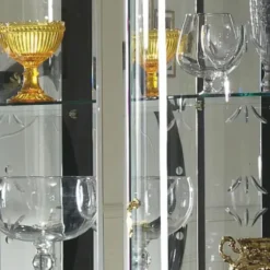 Casa Padrino Luxus Barock Vitrine Schwarz / Gold 139 x H. 213 cm - Barock Möbel - Made in Italy