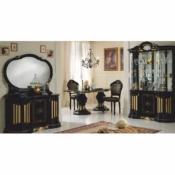 Casa Padrino Luxus Barock Vitrine Schwarz / Gold 139 x H. 213 cm - Barock Möbel - Made in Italy