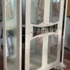 Casa Padrino Luxus Barock Vitrine Creme / Silber / Grau / Gold - Handgefertigter Massivholz Vitrinenschrank mit 2 Glastüren - Luxus Möbel im Barockstil - Barock Möbel - Edel & Prunkvoll