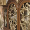 Casa Padrino Luxus Barock Vitrine Braun / Gold 308 x 50 x H. 242 cm - Edler Massivholz Vitrinenschrank mit 4 Türen - Hotel Restaurant Schloss Möbel - Luxus Qualität - Made in Italy