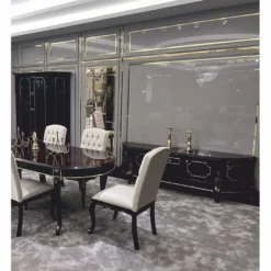 Casa Padrino Luxus Barock Vitrine mit 2 Glastüren und Schublade Schwarz / Gold - Barockstil Möbel
