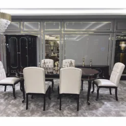 Casa Padrino Luxus Barock Vitrine mit 2 Glastüren und Schublade Schwarz / Gold - Barockstil Möbel