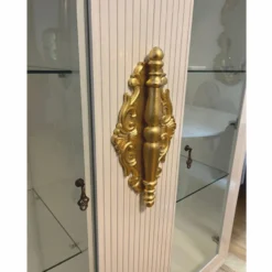 Casa Padrino Luxus Barock Vitrine Weiß / Gold 125 x 49 x H. 169 cm - Ausstellungsstück