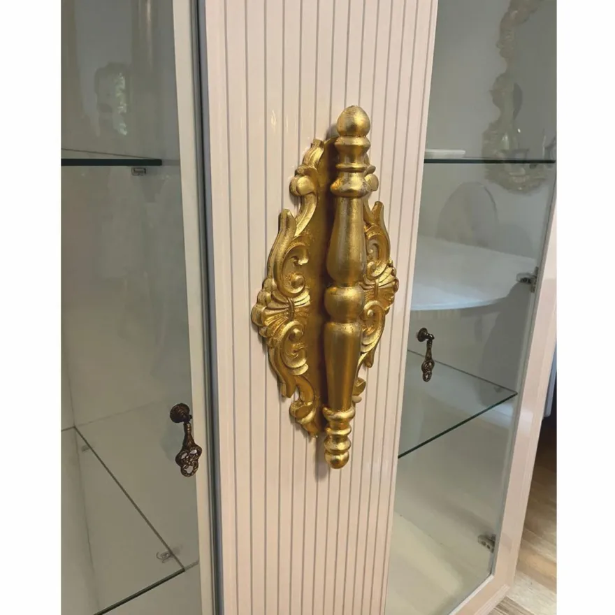 Casa Padrino Luxus Barock Vitrine Weiß / Gold 125 x 49 x H. 169 cm - Ausstellungsstück