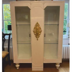 Casa Padrino Luxus Barock Vitrine Weiß / Gold 125 x 49 x H. 169 cm - Ausstellungsstück