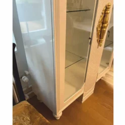 Casa Padrino Luxus Barock Vitrine Weiß / Gold 125 x 49 x H. 169 cm - Ausstellungsstück