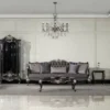 Casa Padrino Luxus Barock Vitrine Schwarz / Silber - Prunkvoller Massivholz Vitrinenschrank mit Glastür - Handgefertigte Barock Möbel - Edel & Prunkvoll