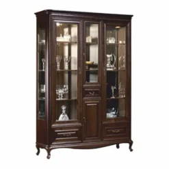 Casa Padrino Luxus Barock Vitrine Dunkelbraun 149,5 x H. 206,6 cm - Barock Möbel