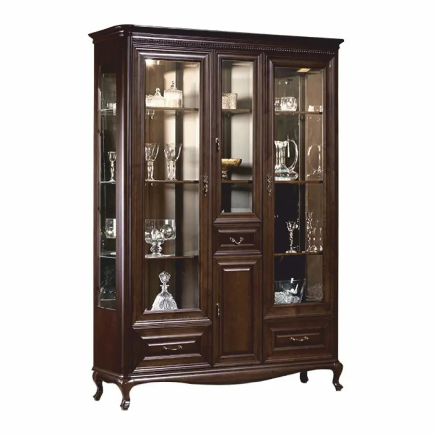 Casa Padrino Luxus Barock Vitrine Dunkelbraun 149,5 x H. 206,6 cm - Barock Möbel