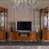 Casa Padrino Luxus Barock Vitrine Braun / Gold - Handgefertigter Vitrinenschrank mit Tür - Prunkvolle Barock Möbel - Luxus Qualität - Made in Italy