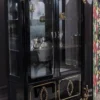 Casa Padrino Luxus Barock Vitrine Schwarz / Gold 124 x 54 x H. 194 cm - Massivholz Vitrinenschrank im Barockstil - Edel & Prunkvoll