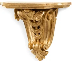 Casa Padrino Luxus Barock Wandkonsole Antik Gold - Barockstil Massivholz Wanddeko Konsole - Italienische Barock Wanddeko - Barock Möbel - Luxus Qualität - Made in Italy
