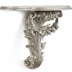 Casa Padrino Luxus Barock Wandkonsole Antik Silber 58 cm - Barock Möbel - Made in Italy