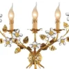Casa Padrino Luxus Barock Wandleuchte Gold mit Patina 52 x 20 x H. 35 cm - Elegante Barockstil Wandlampe mit edlem Murano Glas - Barock Leuchten - Luxus Qualität - Made in Italy