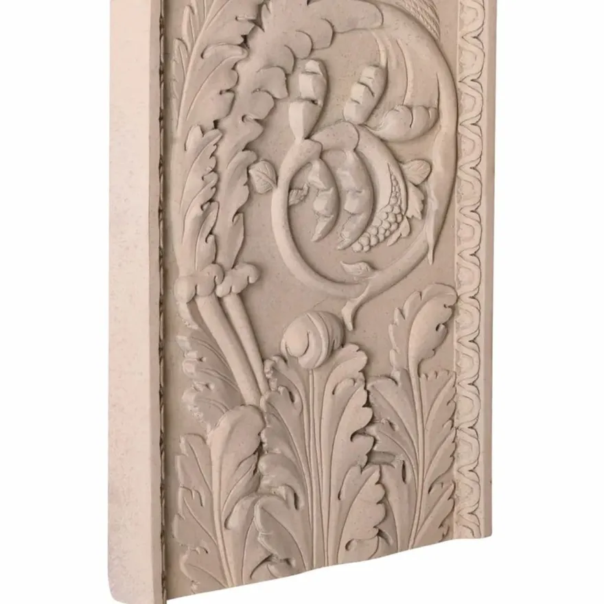 Casa Padrino Luxus Barock Wandrelief Sandfarben 179 cm - Barock Wanddeko