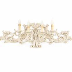 Casa Padrino Luxus Barock Wandleuchte Antik Weiß 91 cm - Made in Italy