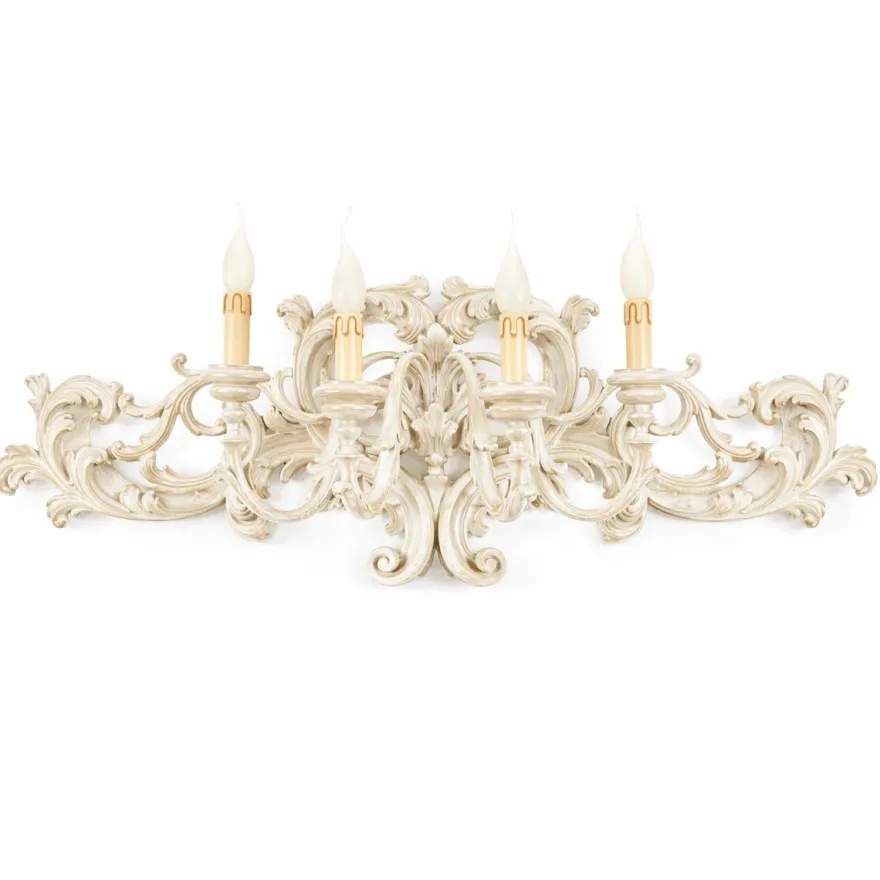 Casa Padrino Luxus Barock Wandleuchte Antik Weiß 91 cm - Made in Italy