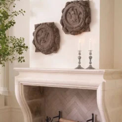 Casa Padrino Luxus Barock Wandrelief Set Löwen Braun 55 cm - Barock Wanddeko