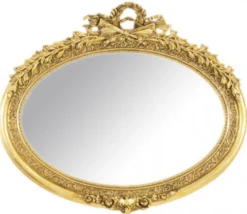 Casa Padrino Luxus Barock Wandspiegel Oval Gold - Massiv und Schwer - Goldener Spiegel