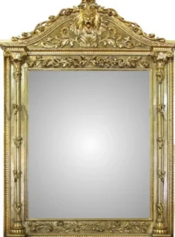 Casa Padrino Luxus Barock Wandspiegel Löwenkopf Gold 260 x 160 cm - Massiver Wandspiegel im Antik Stil