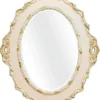Casa Padrino Luxus Barock Wandspiegel Creme / Gold 84 x 4 x H. 104 cm - Ovaler Antik Stil Spiegel - Edel & Prunkvoll