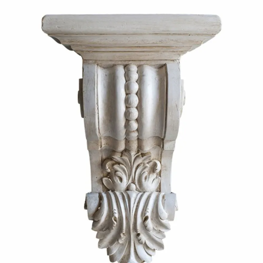 Casa Padrino Luxus Barock Wandkonsole Antik Weiß H. 50 cm - Made in Italy