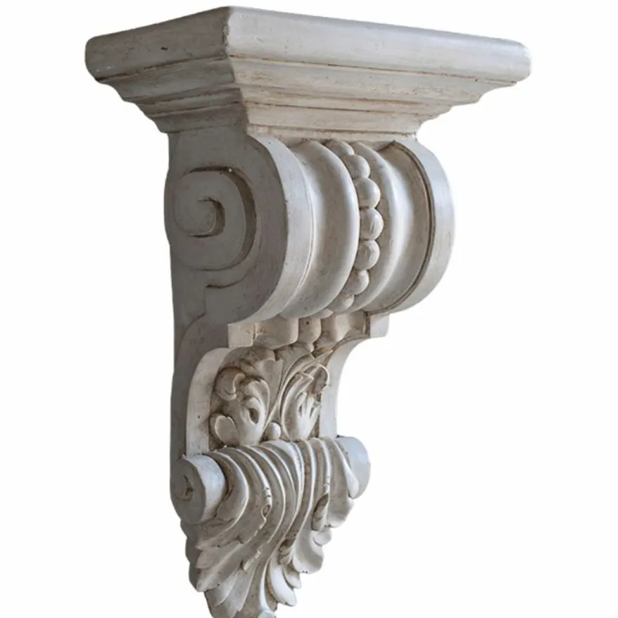 Casa Padrino Luxus Barock Wandkonsole Antik Weiß H. 50 cm - Made in Italy