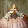 Casa Padrino Luxus Barock Wandgemälde Lady Mehrfarbig 198 x H. 200 cm - Handgemaltes Holz Gemälde - Barock Wand Dekoration - Edel & Prunkvoll