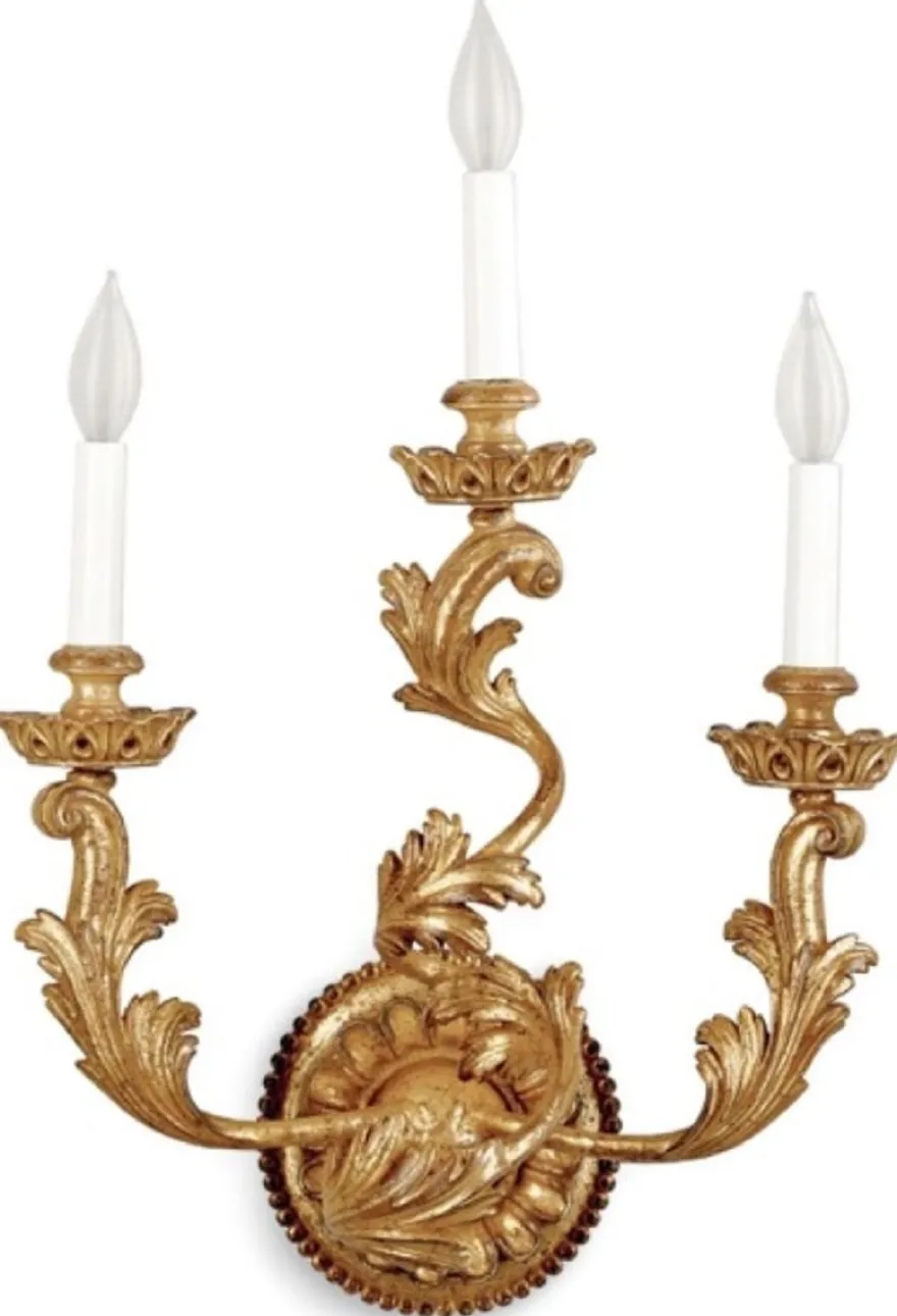 Casa Padrino Luxus Barock Wandleuchte Antik Gold 47 x 22 x H. 56 cm - Prunkvolle Wandlampe im Barockstil - Barock Leuchten - Luxus Qualität - Made in Italy