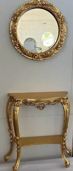 Casa Padrino Luxus Barock Wandspiegel Gold - Prunkvoller Spiegel im Barockstil - Runder Barock Garderoben Spiegel - Luxus Qualität - Made in Italy