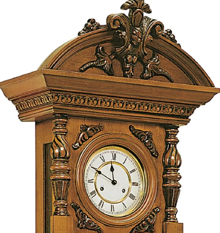 Casa Padrino Luxus Barock Wanduhr Braun / Gold - Handgeschnitzte Barockstil Uhr - Prunkvolle Barock Pendeluhr - Luxus Qualität - Made in Italy