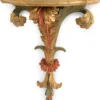 Casa Padrino Luxus Barock Wandkonsole Grün / Rot / Antik Gold - Prunkvolle Massivholz Wanddeko Konsole im Barockstil - Barock Wanddeko - Barock Möbel - Luxus Qualität - Made in Italy