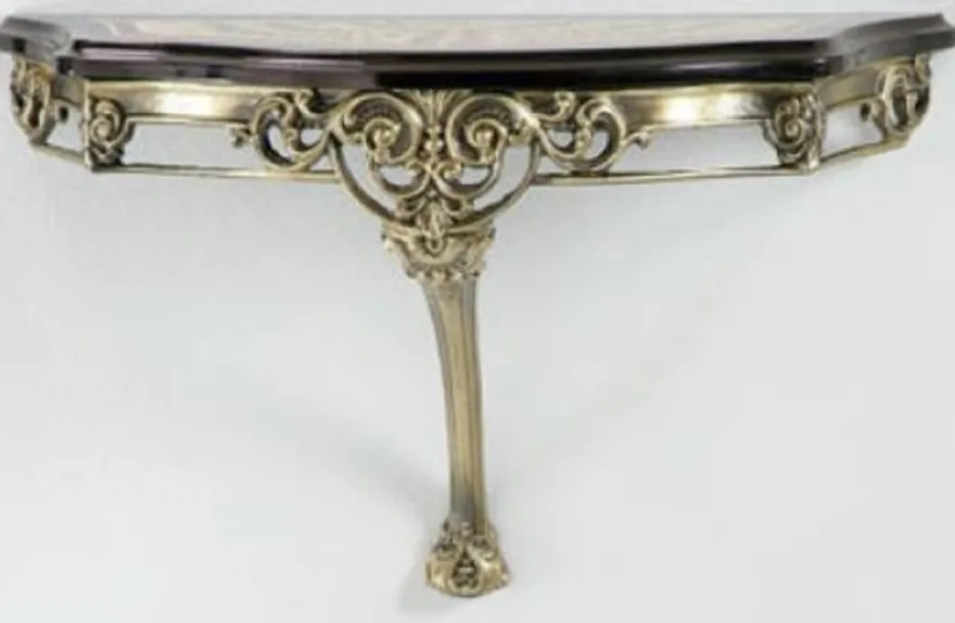 Casa Padrino Luxus Barock Wandkonsole Schwarz / Rot / Gold / Bronze 62 x 25 x H. 38 cm - Wanddeko Konsole im Barockstil - Barock Möbel - Luxus Qualität