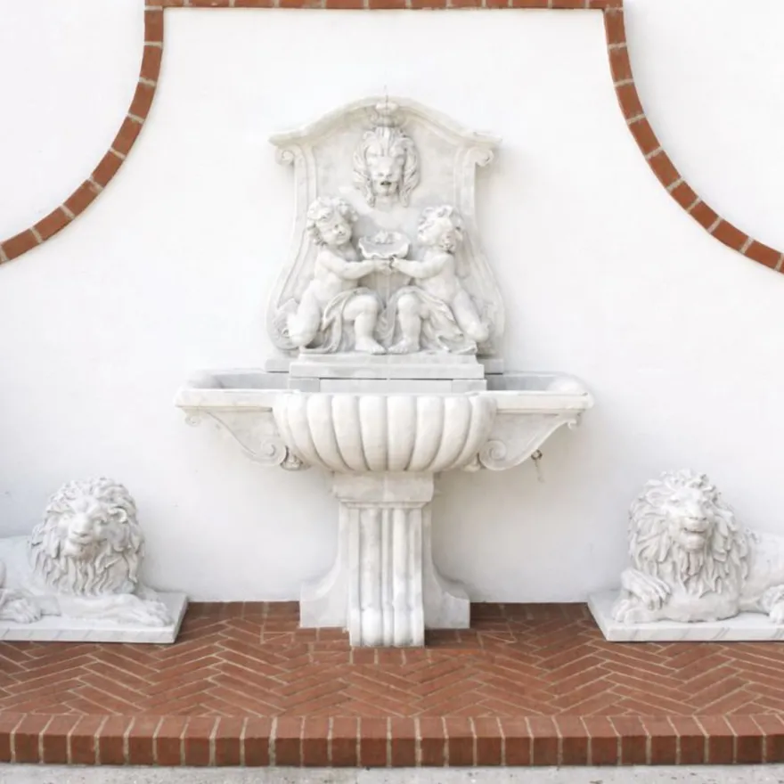 Casa Padrino Luxus Barock Wandbrunnen Weiß 119 x H. 158 cm - Made in Italy