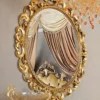 Casa Padrino Luxus Barock Wandspiegel Gold - Runder Barockstil Spiegel - Italienischer Barock Schlafzimmer Spiegel - Luxus Qualität - Made in Italy
