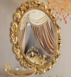 Casa Padrino Luxus Barock Wandspiegel Gold - Runder Barockstil Spiegel - Italienischer Barock Schlafzimmer Spiegel - Luxus Qualität - Made in Italy