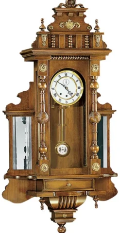 Casa Padrino Luxus Barock Wanduhr Braun / Gold - Prunkvolle Barockstil Uhr - Handgeschnitzte Barock Pendeluhr - Luxus Qualität - Made in Italy
