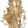 Casa Padrino Luxus Barock Wandleuchte Naturfarben / Antik Silber 41 x 19 x H. 95 cm - Prunkvolle Wandlampe im Barockstil - Barock Leuchten - Luxus Qualität - Made in Italy