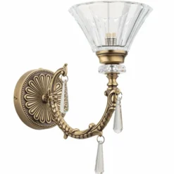 Casa Padrino Luxus Barock Wandleuchte Messing mit Patina H. 30 cm - Barock Leuchten