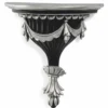 Casa Padrino Luxus Barock Wandkonsole Antik Silber / Schwarz H. 38 cm - Made in Italy